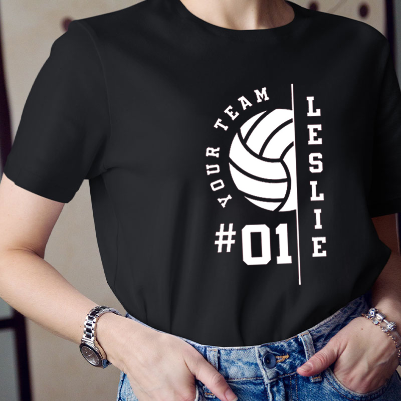 Personalized School Mascot Number And Name  Teacher T-Shirt