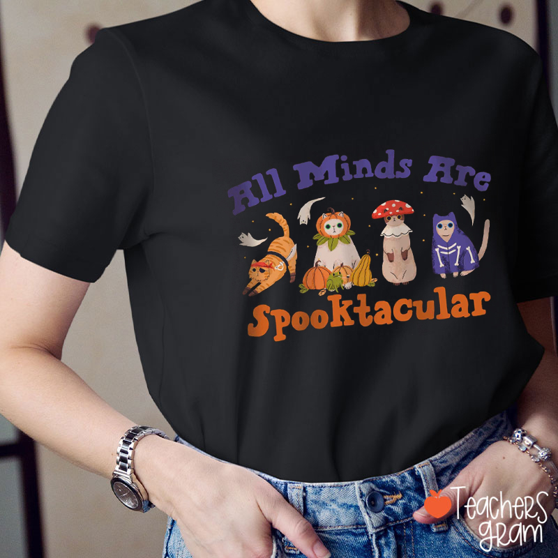 All Minds Are Spooktacular SLP Teacher T-Shirt