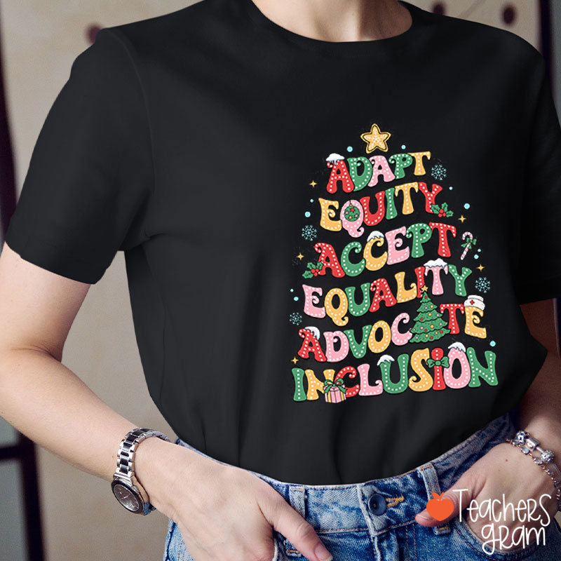 Adapt Equity Accept Equality SLP Teacher T-Shirt