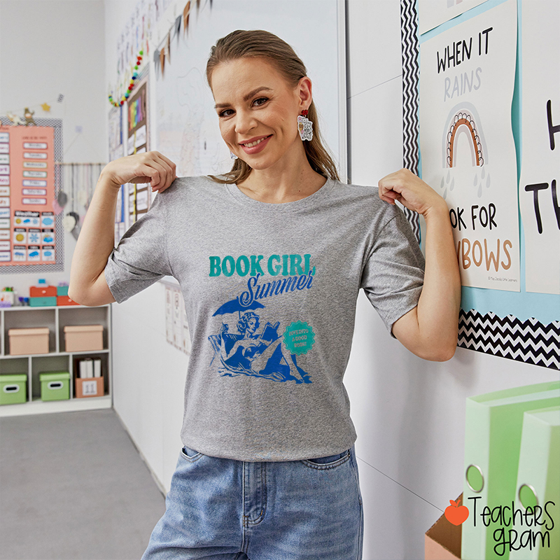 Book Girl Summer Dive Into A Good Book Teacher T-Shirt
