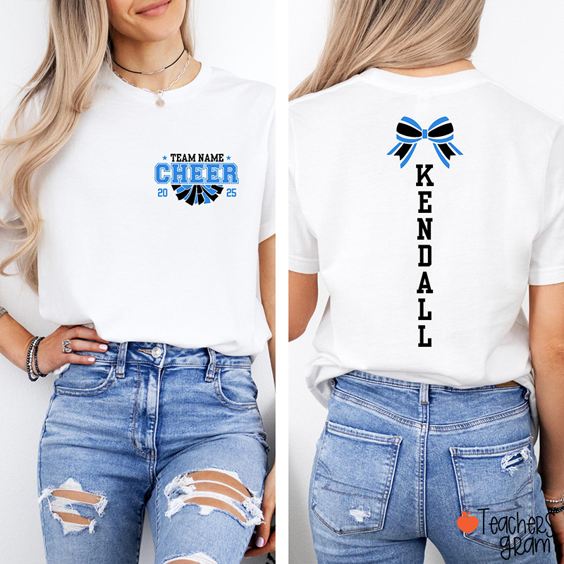 Personalized Team Name Cheer For Them Game Day Teacher Two Sided T-Shirt