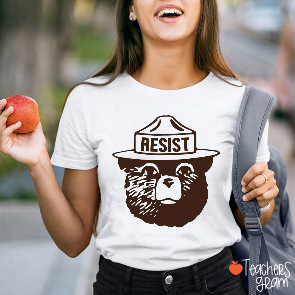 Resist Bear Teacher T-Shirt