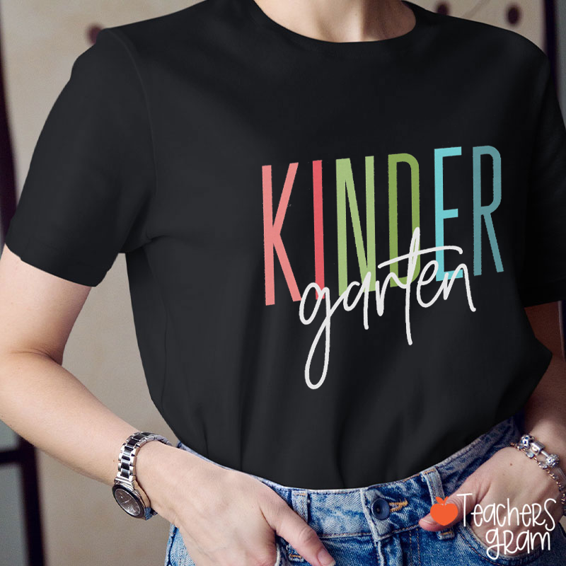 Personalized Single Line Colorful Teacher T-Shirt