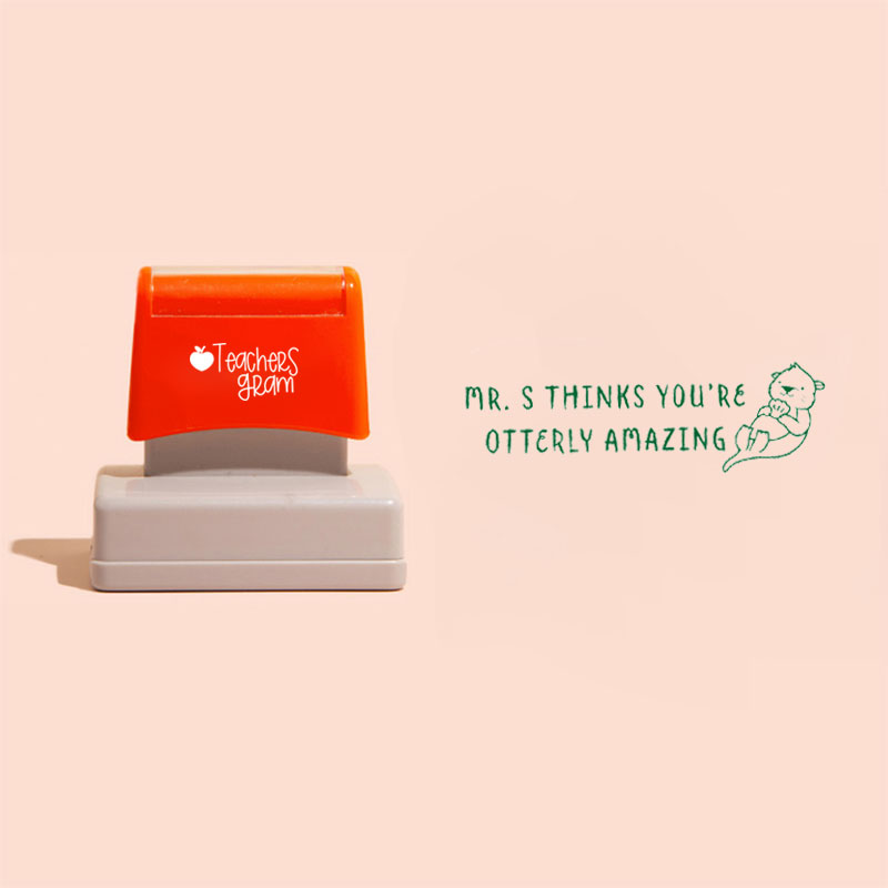 Personalized You Are Otterly Amazing Teacher Rectangle Stamp