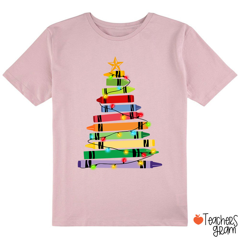 Crayons Tree Colored Lights Class T-Shirt