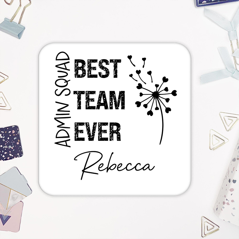 Personalized Name Admin Squad Best Team Ever Teacher Coasters
