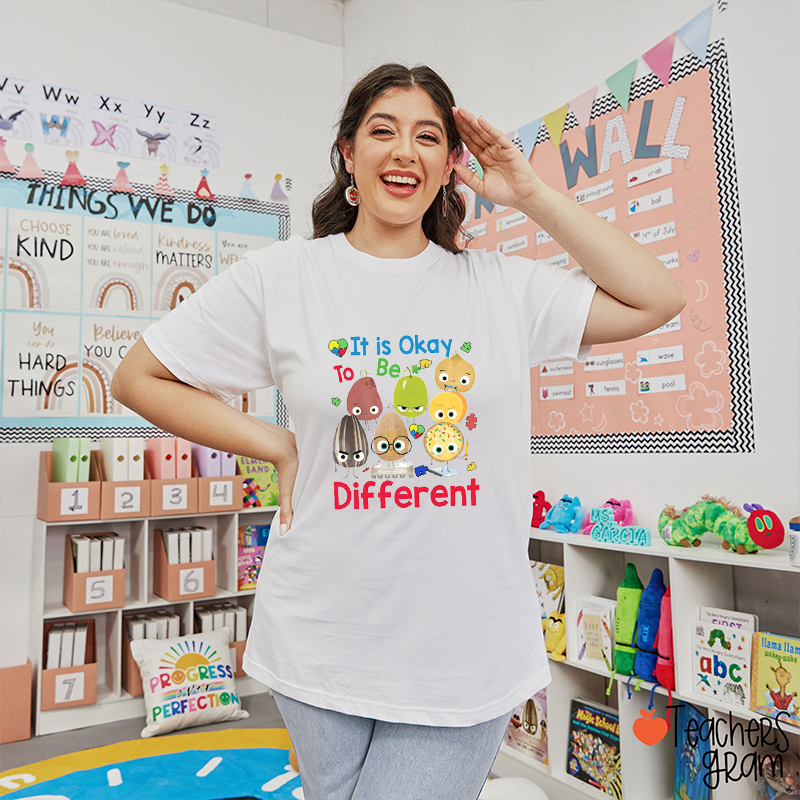 It Is Okay To Be Different Autism Awareness Teacher T-Shirt
