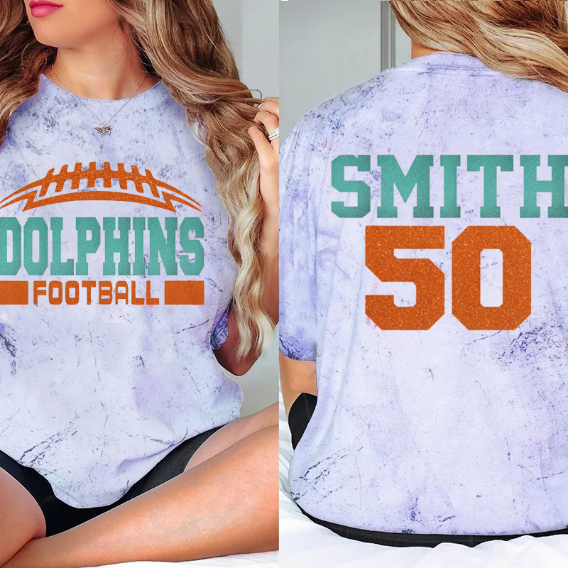 Personalized Mascot And Sport Game Number Imitation Glitter Teacher Printed Super Soft Two Sided T-Shirt