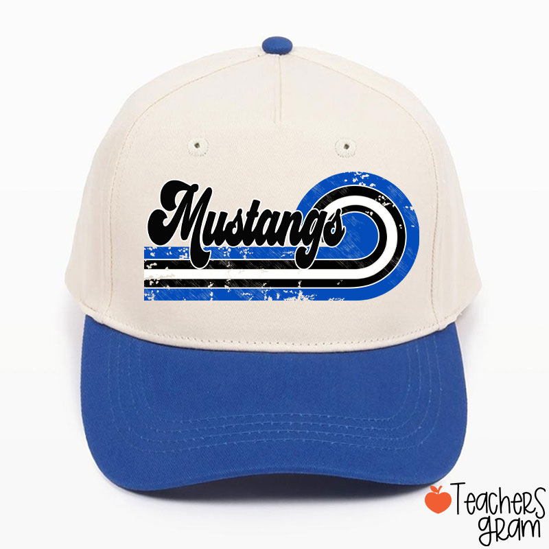 Personalized Retro Mascot School Spirit Teacher Baseball Cap
