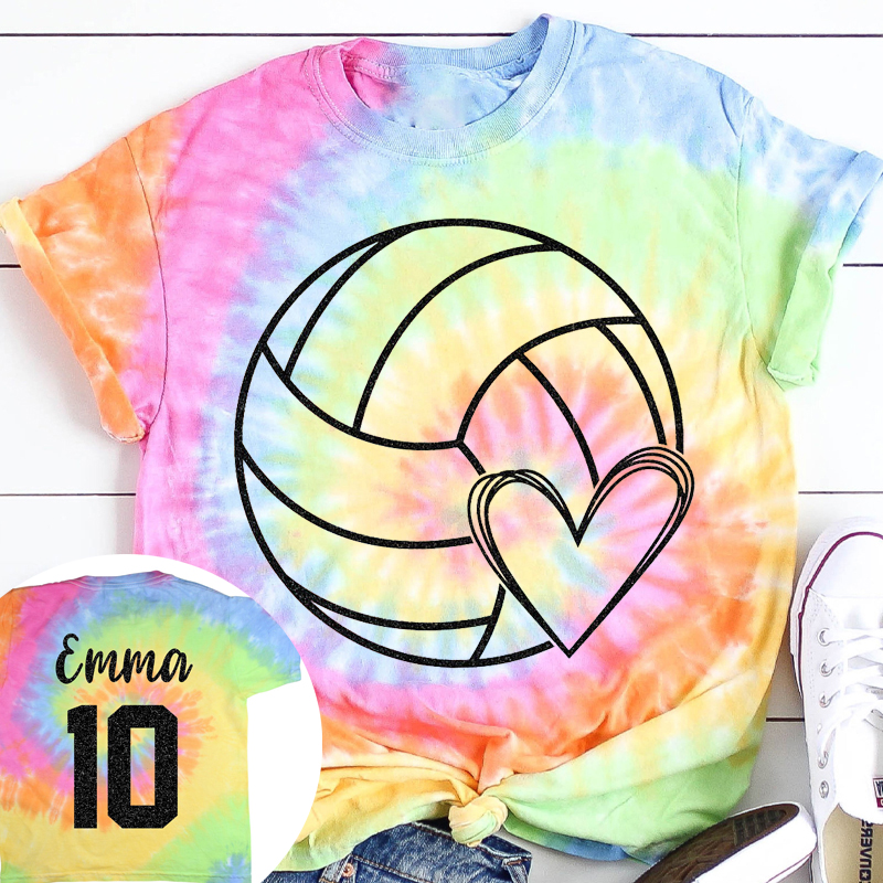 Personalized Love Sport Game Day Teacher Two Sided Tie-dye T-Shirt