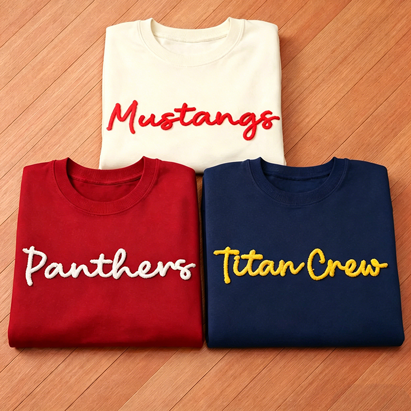 Personalized Team Name 3D Chenille Embroidery Lettering Teacher Sweatshirt