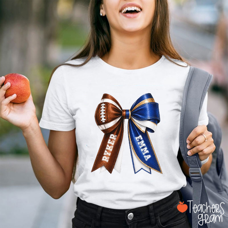 Personalized Sport Bow Name Teacher T-Shirt
