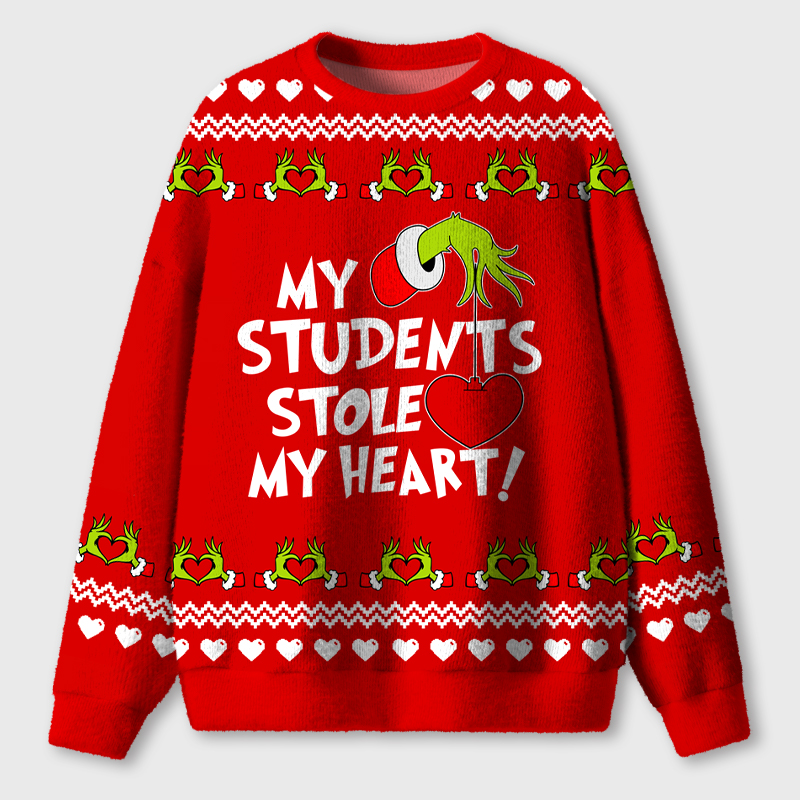 My Students Stole My Heart Teacher Ugly Fluffy Christmas Sweater