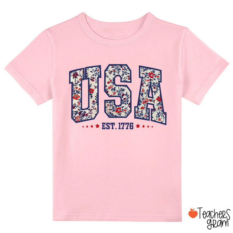 Retro Floral USA Class T-Shirt