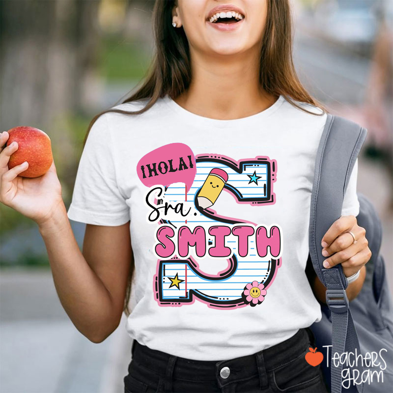 Personalized Maestra Name And Initials Spanish Teacher T-Shirt