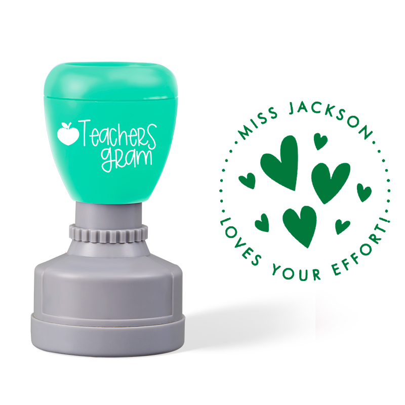 Personalized Name Loves Your Effort Teacher Stamp