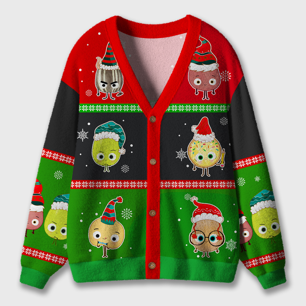 Christmas Food Group Teacher Ugly Cardigan Sweaters