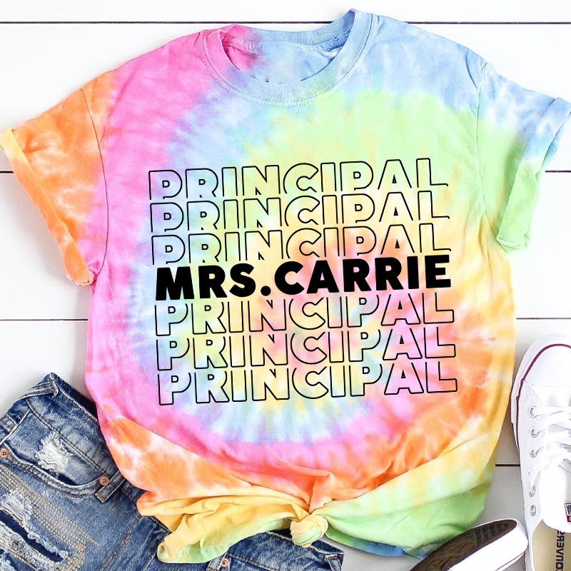 Personalized Teacher Name Position Teacher Tie-dye T-Shirt