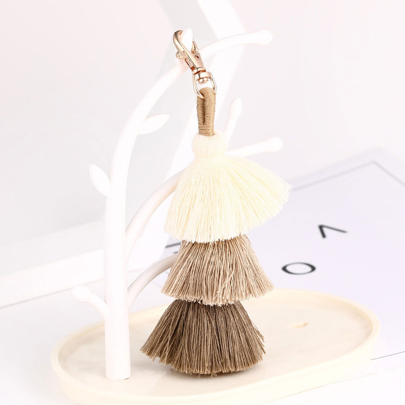 Bohemian Ethnic Style Three Layer Tassel Keychain（Four Styles Sent Randomly）