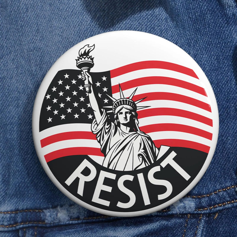 Resist Independent Teacher Pinback Button