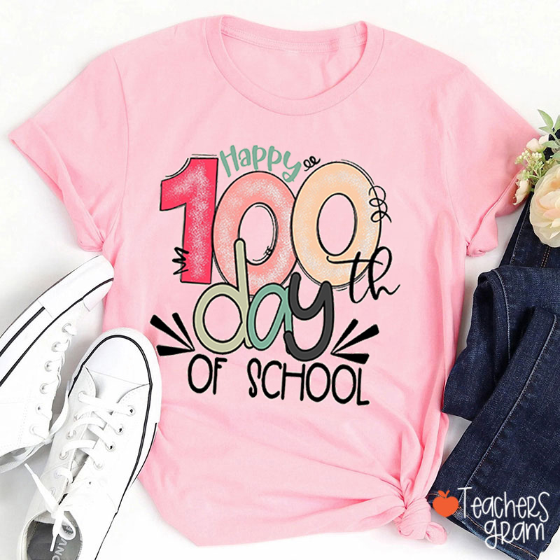 Happy 100th Day Of School Teacher T-Shirt