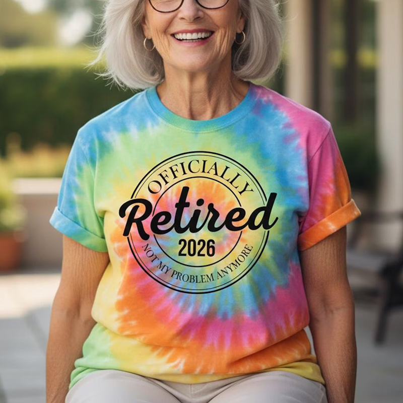 Personalized Officially Retired Not My Problem Anymore Teacher Tie-dye T-Shirt