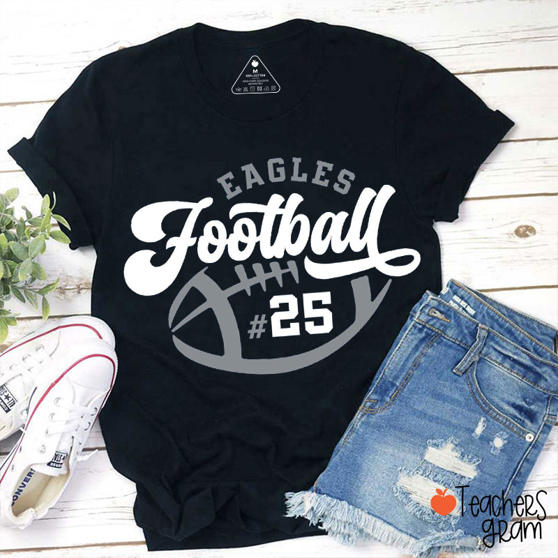 Personalized Mascot Sport And Number Game Day Teacher T-Shirt