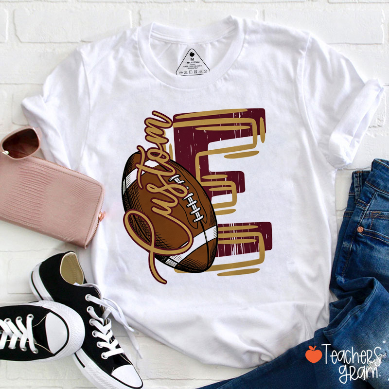 Personalized Name Grade Initial Sport Teacher T-Shirt