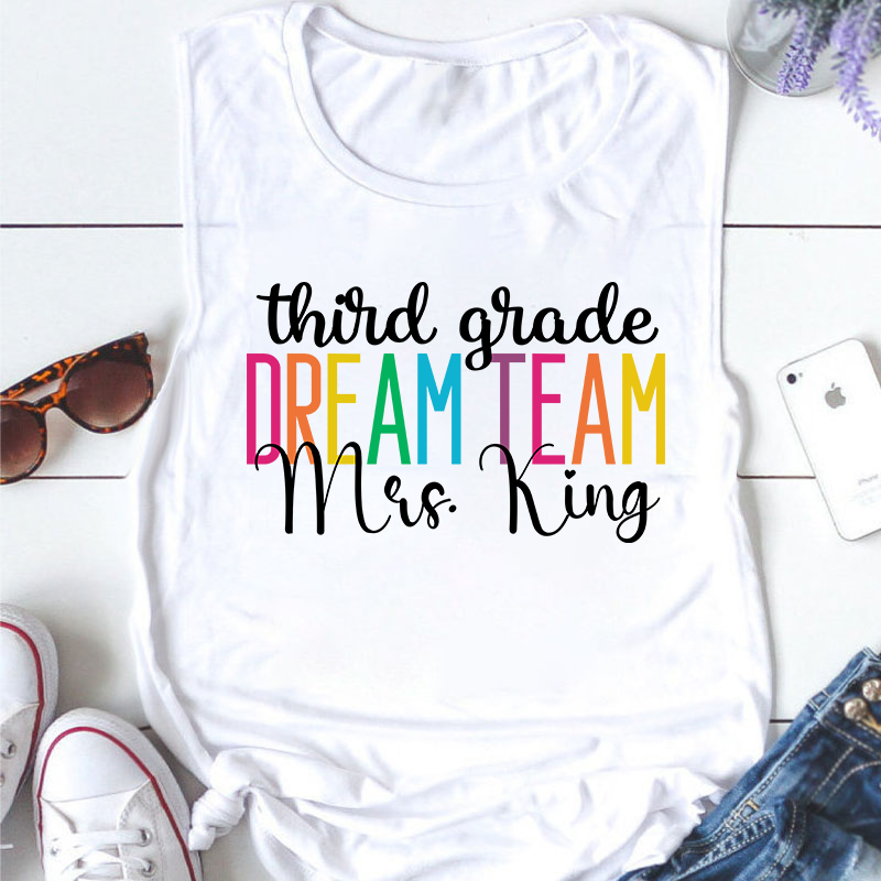 Personalized Back To School Dream Team Teacher Tank Top