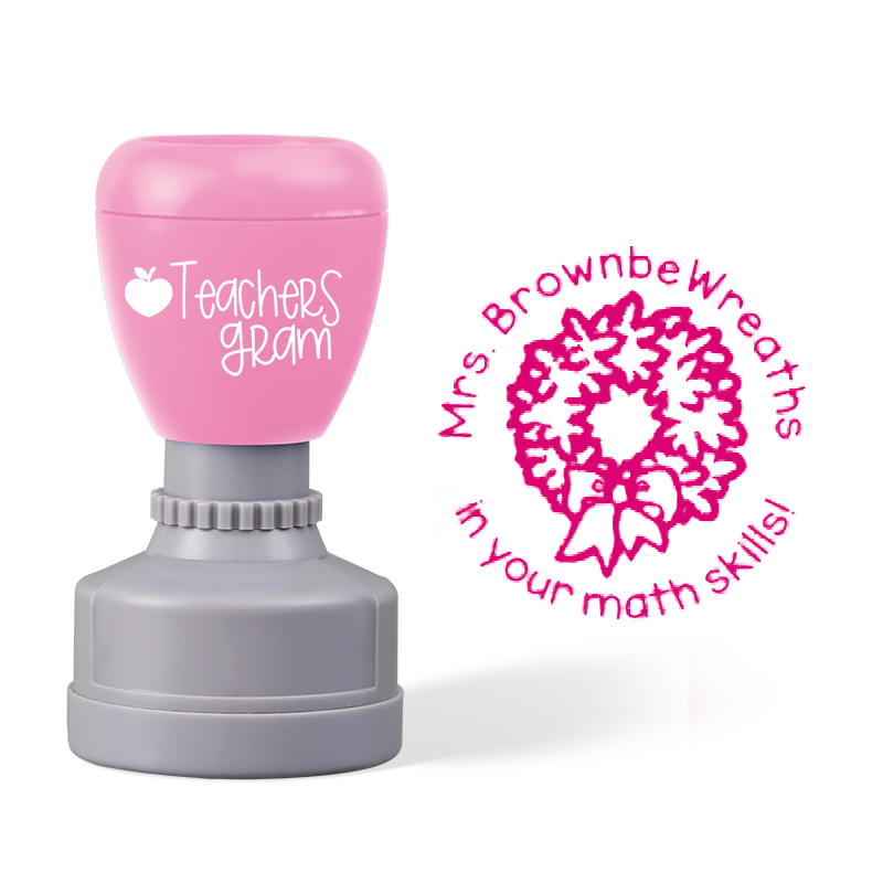 Personalized Name Bewreaths In Your Math Skills Teacher Stamp