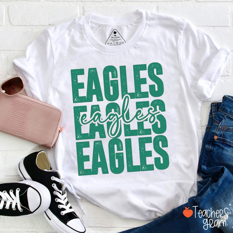 Personalized Mascot Retro Stacking Teacher T-Shirt