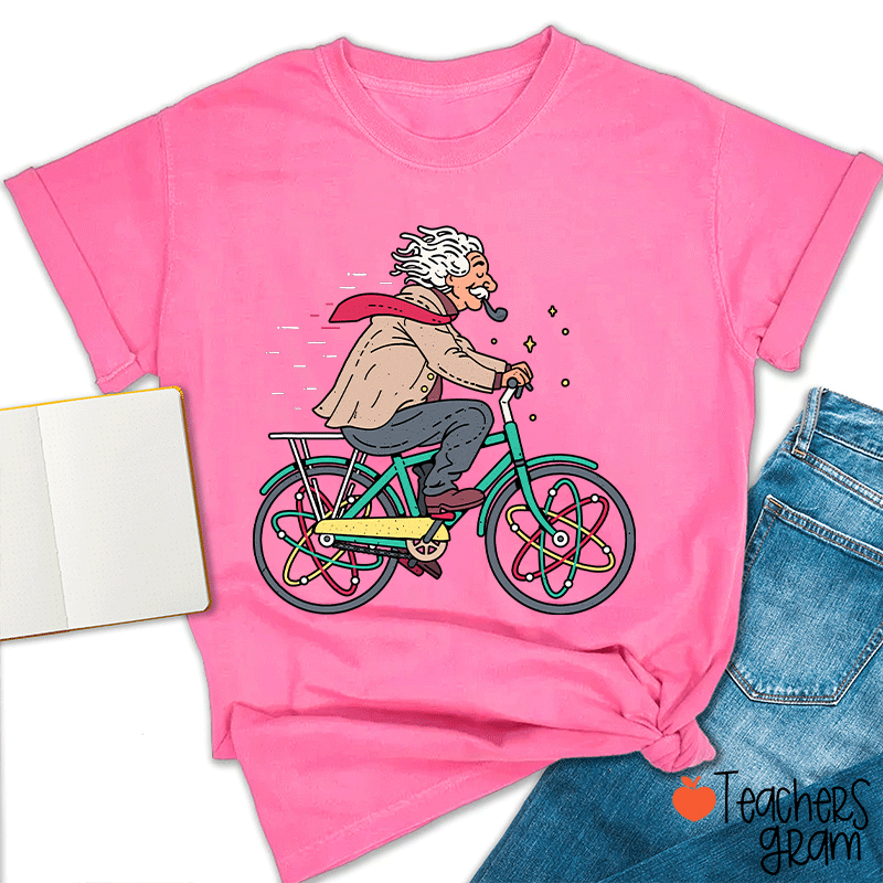 Einstein Bicycle Atomic Physics Teacher T-Shirt