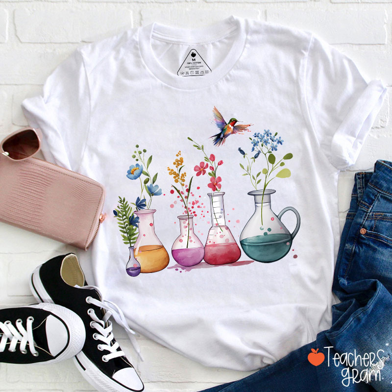 Floral Laboratory Teacher T-Shirt