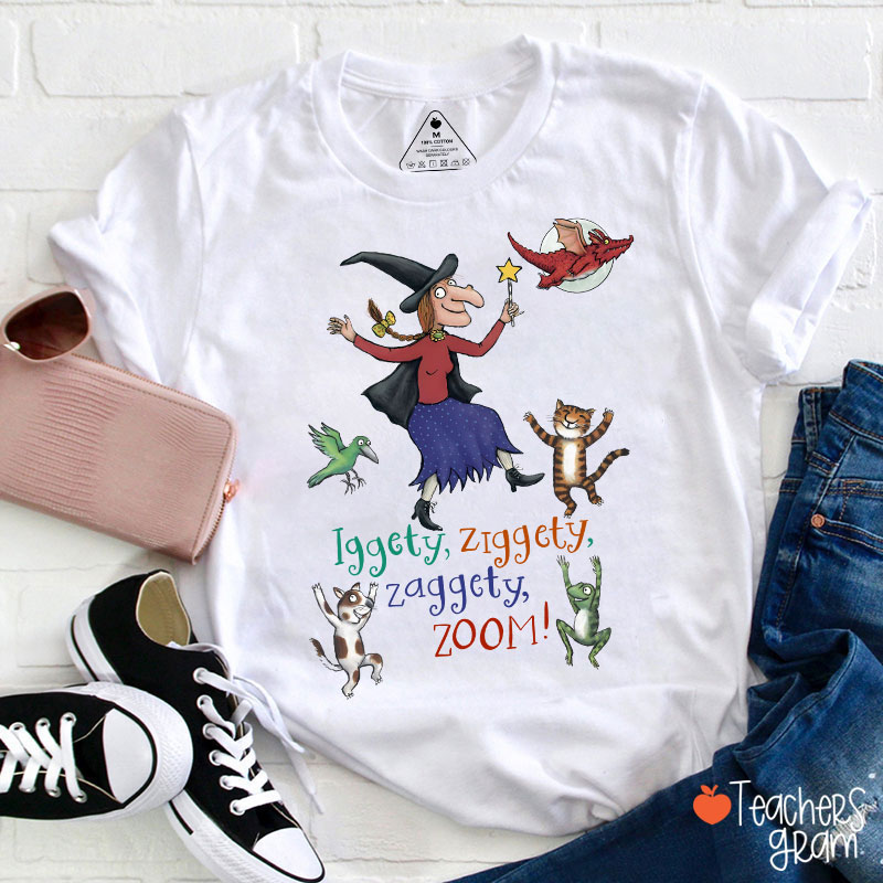 Room On The Broom Iggety Ziggety Teacher T-Shirt