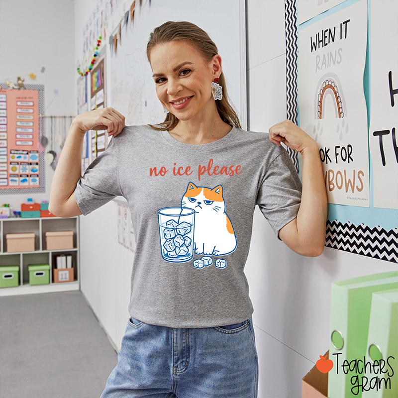 No ICE Please Cute Cat Teacher T-Shirt