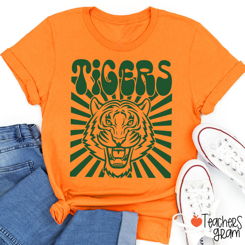 Personalized School Spirit Mascot Vintage Distressed Teacher T-Shirt