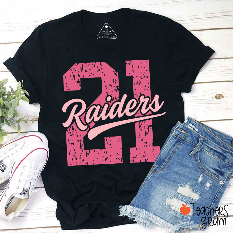 Personalized Vintage Distressed Number Team Name Mascot Teacher T-Shirt