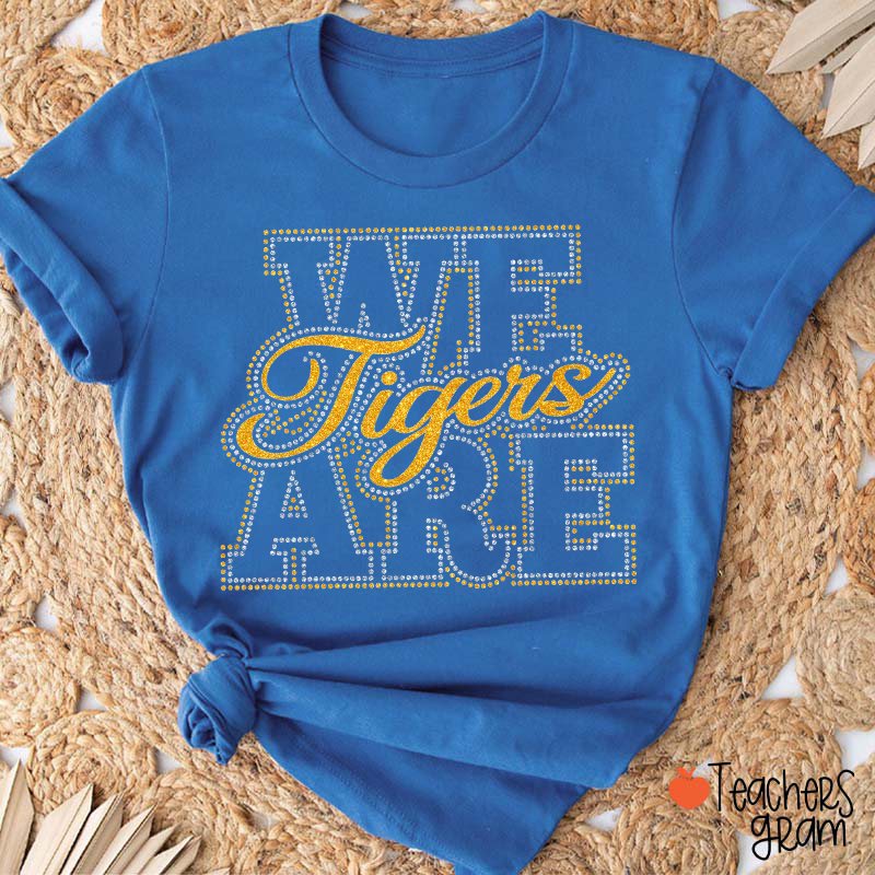 Personalized Mascot Rhinestone We Are Team Teacher T-Shirt