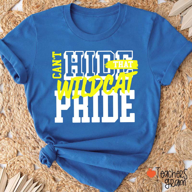 Personalized Can't Hide That Warrior Pride Bold Color Block Text Graphic Teacher T‑Shirt