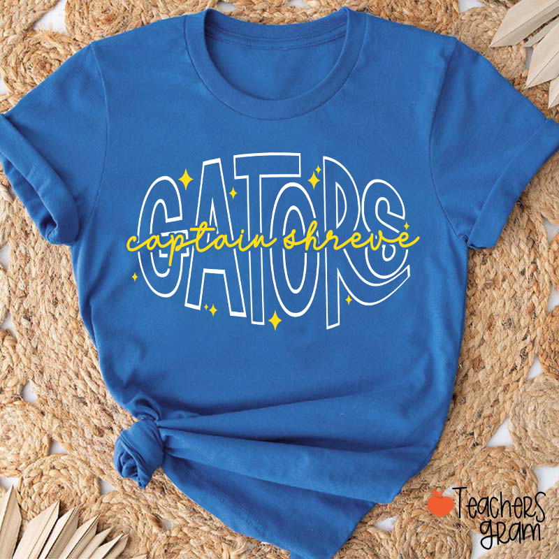 Personalized Mascot And School Name Star Line Teacher T-Shirt