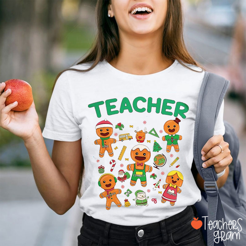 Gingerbread Teacher Christmas T-Shirt