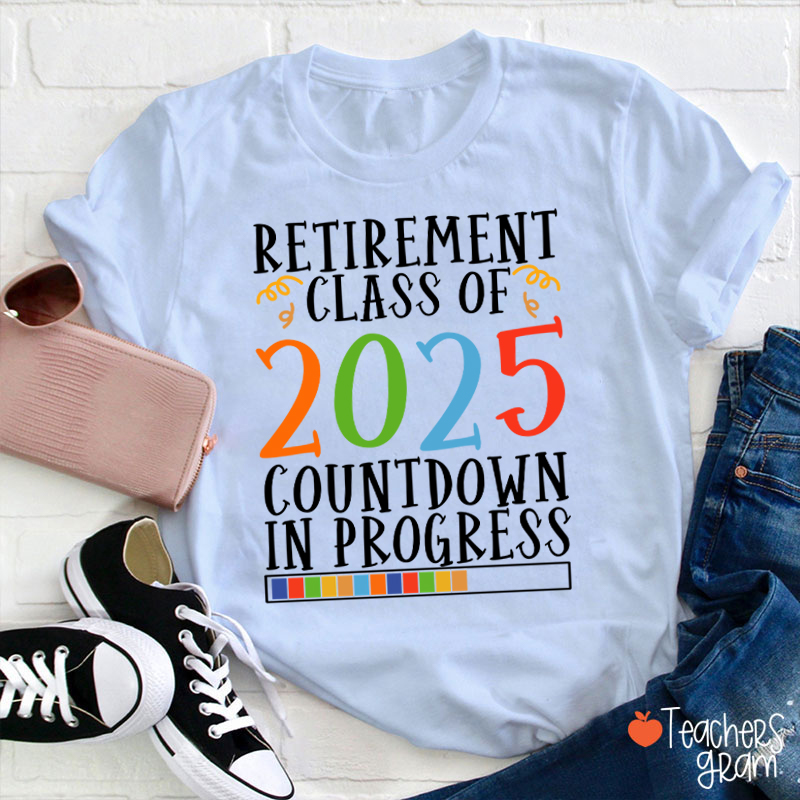 Personalized Retirement Countdown In Progress Teacher T-Shirt