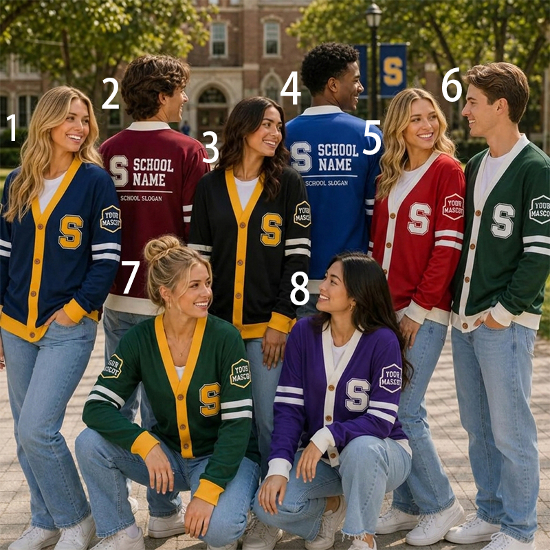 Personalized School Name Slogan Mascot Initial Teacher Ugly Cardigan Sweater