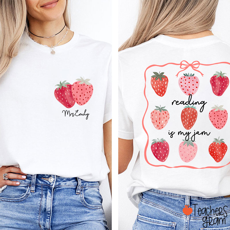 Personalized Name This Is My Jam Teacher Two Sided T-Shirt