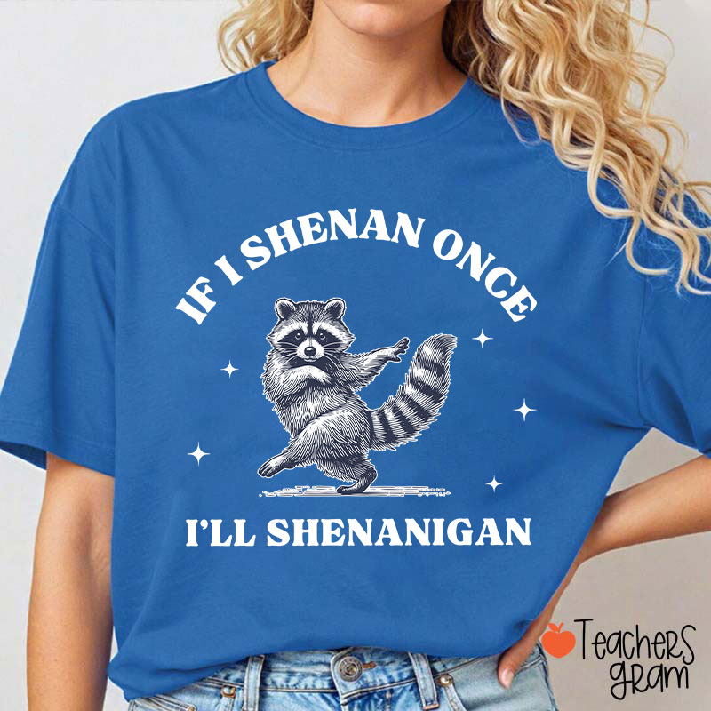 If I Shenan Once I'll Shenanigan Raccoon Teacher T-Shirt