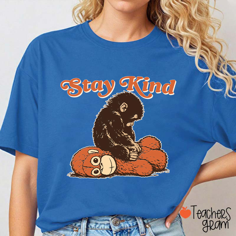 Punch Monkey Stay Kind Teacher T-Shirt