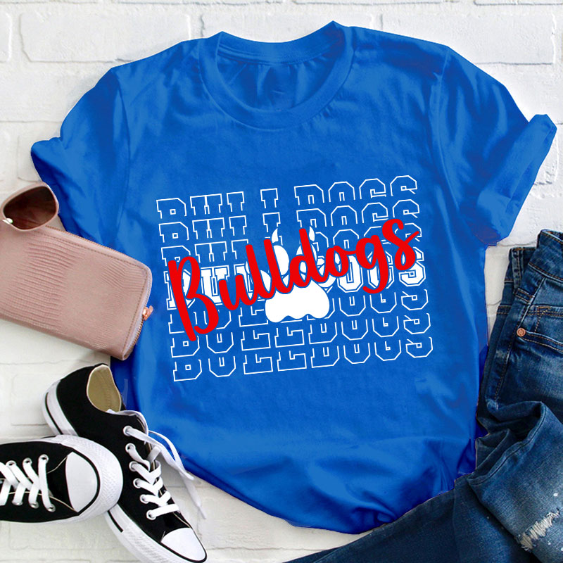 Personalized  Mascot And Paw Go Warriors Teacher T-Shirt