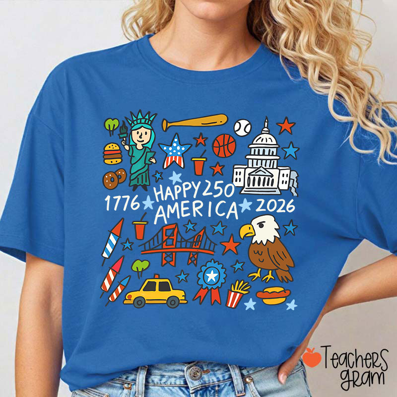  America 250th Anniversary Teacher T-Shirt