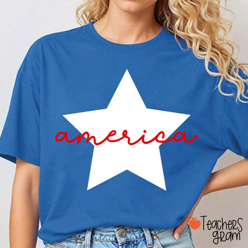 America Patriotic 4th Of July Teacher T-Shirt