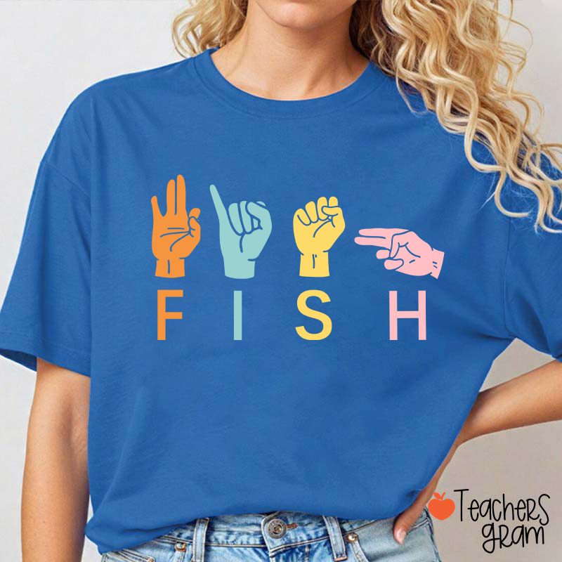 Personalized Name ASL American Sign Language Teacher T-Shirt